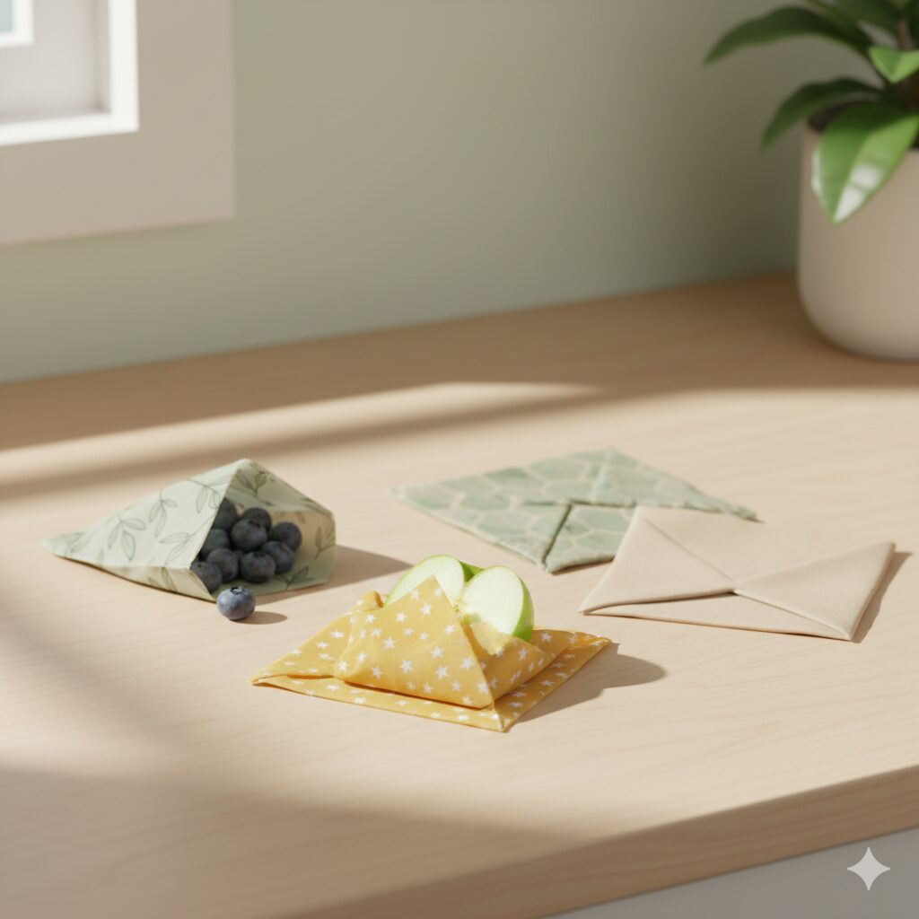 Small beeswax snack wraps