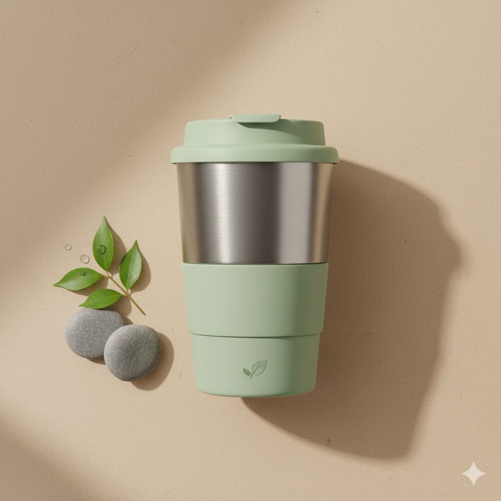 Reusable coffee cups and tumblers