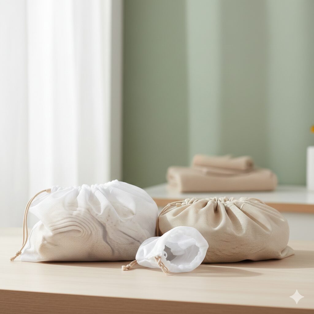 Mesh laundry bags for delicates