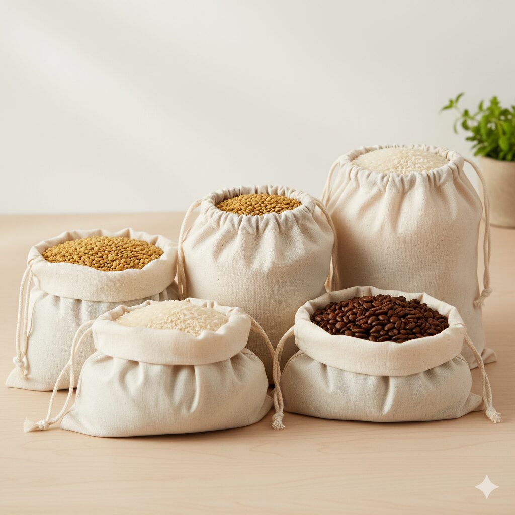 Organic cotton produce bags