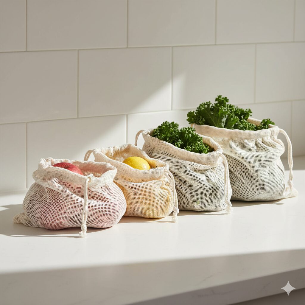 Mesh produce bag set