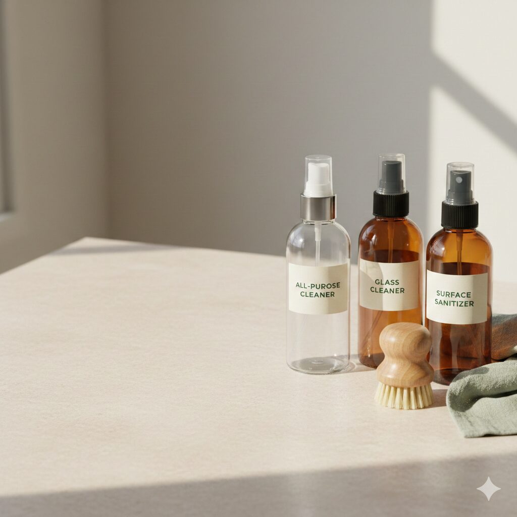 Refillable glass spray bottles