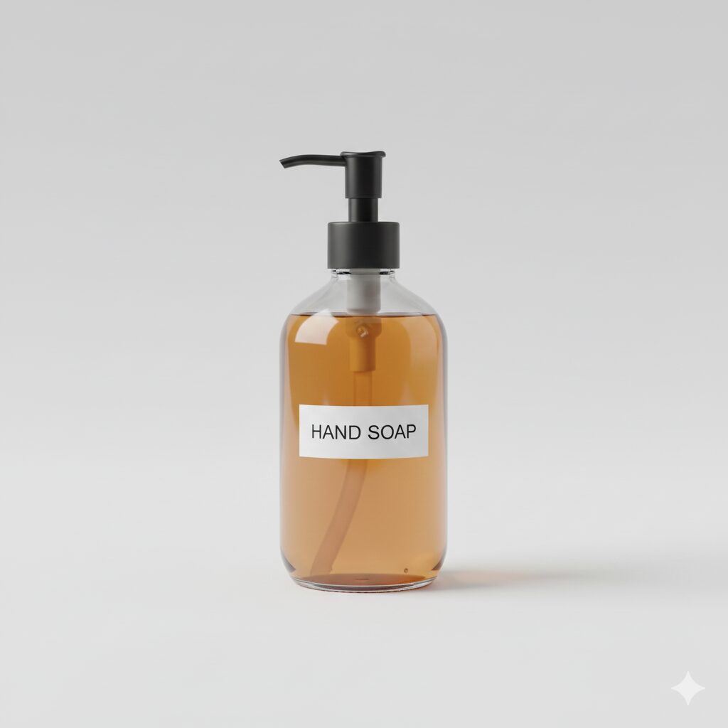 glass pump soap bottle