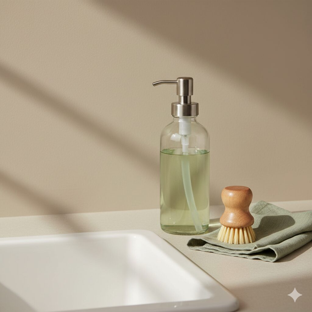 Reusable dish soap bottle
