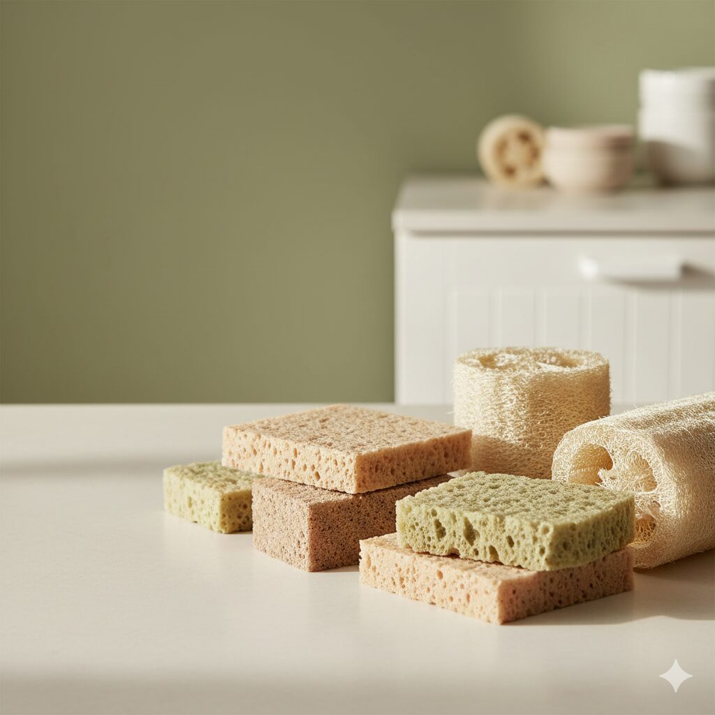 Compostable kitchen sponges