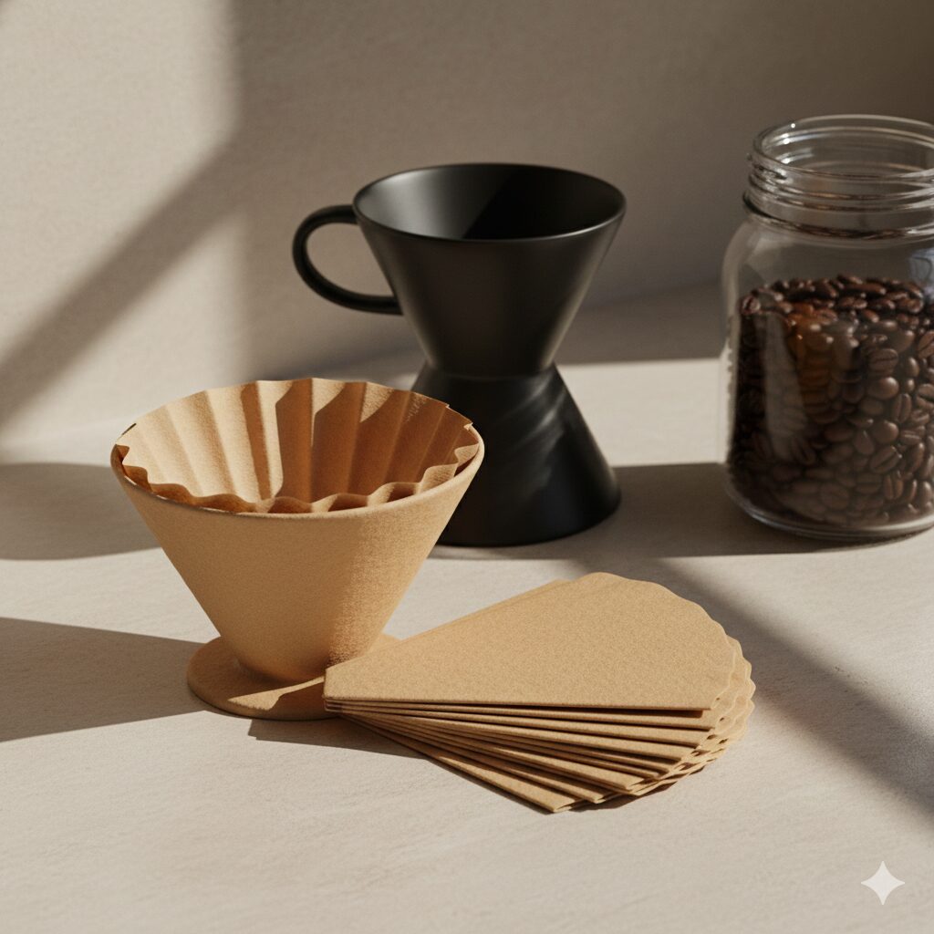 Unbleached biodegradable coffee filters