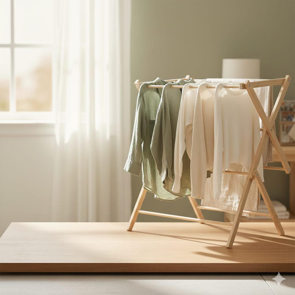 Folding clothes drying rack