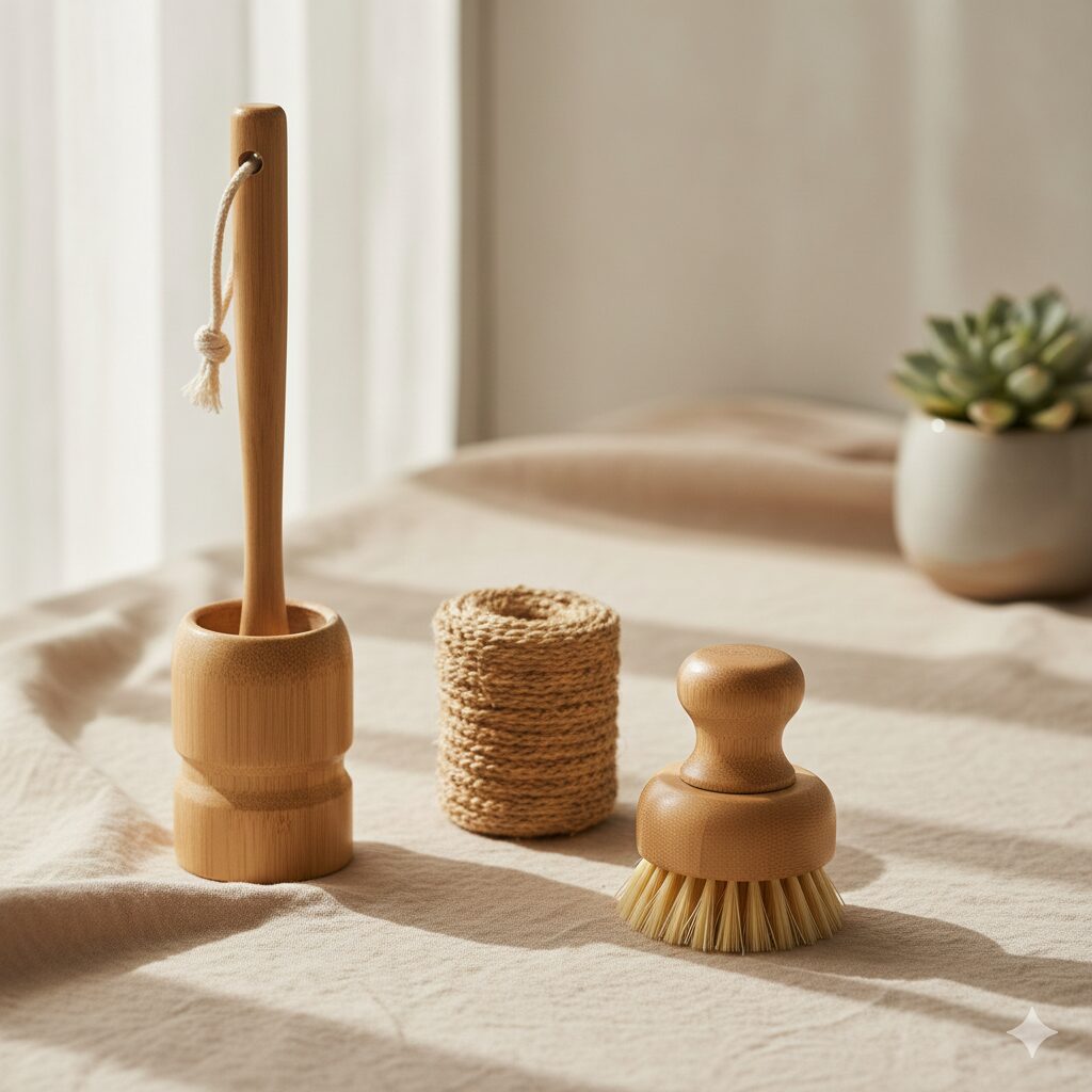 Bamboo dish brushes