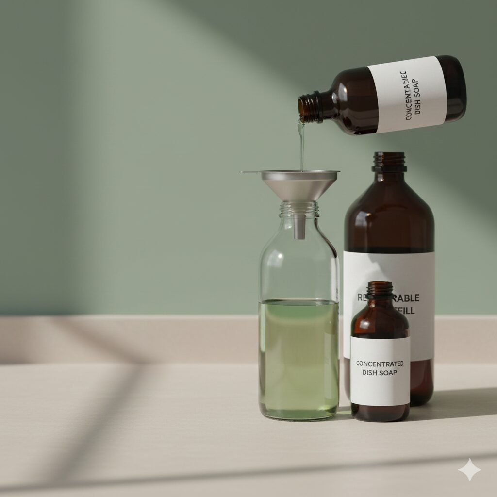 Concentrated dish soap refill